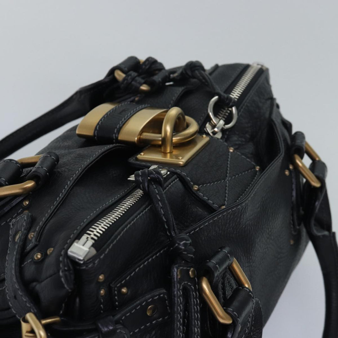 Chloe Paddington Hand Bag Leather Black mr299