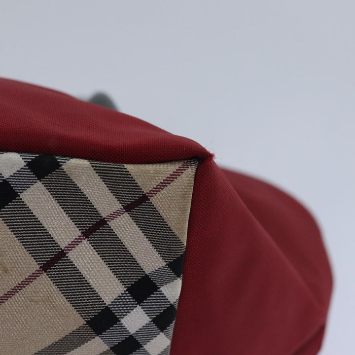 Burberry Nova Check Blue Label Hand Bag Nylon Beige Red Auth mr331