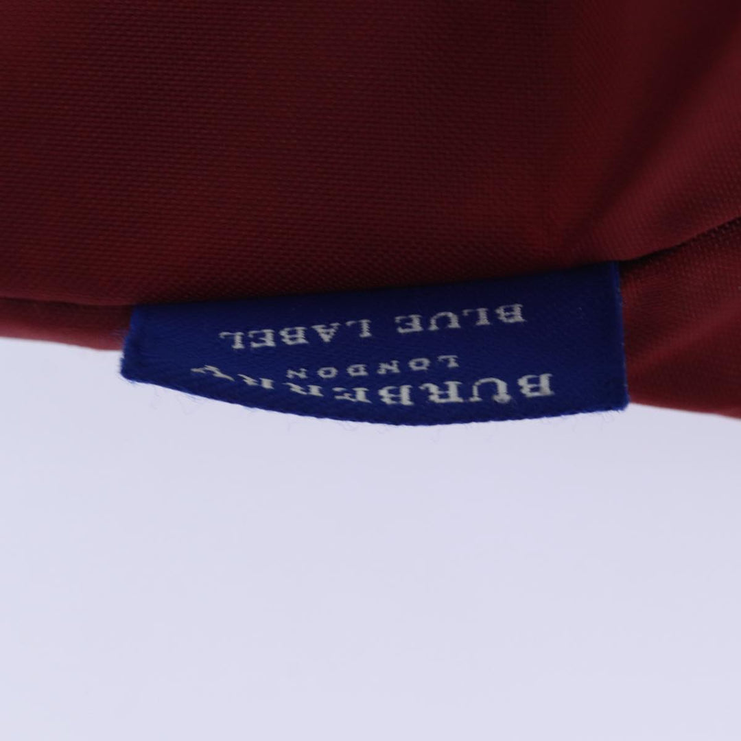 Burberry Nova Check Blue Label Hand Bag Nylon Beige Red Auth mr331