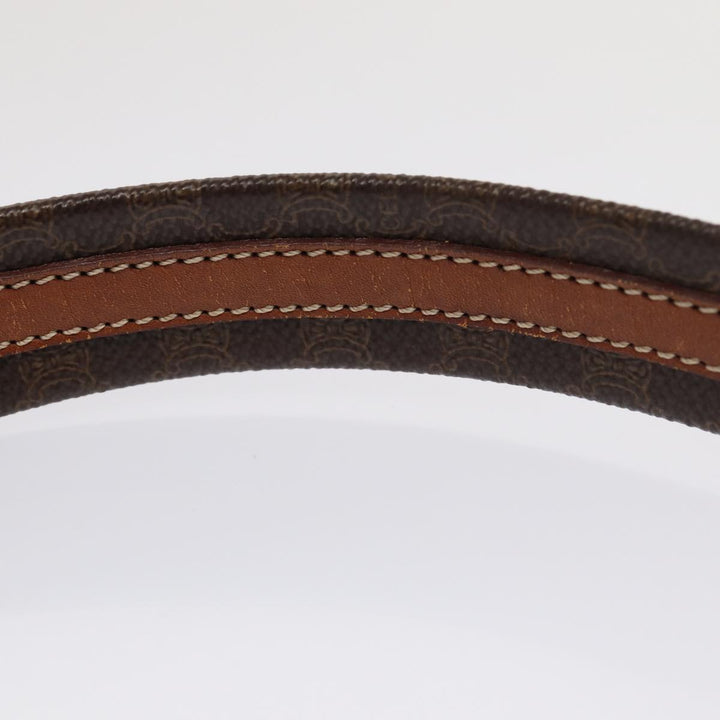 Celine Macadam Canvas Shoulder Bag PVC Leather Brown Auth mr339