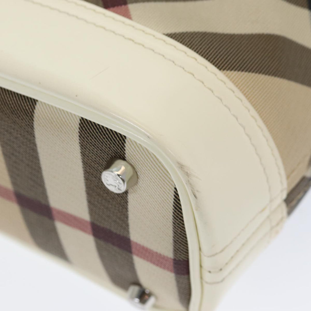 Burberry Nova Check Shoulder Bag PVC Beige Auth mr351