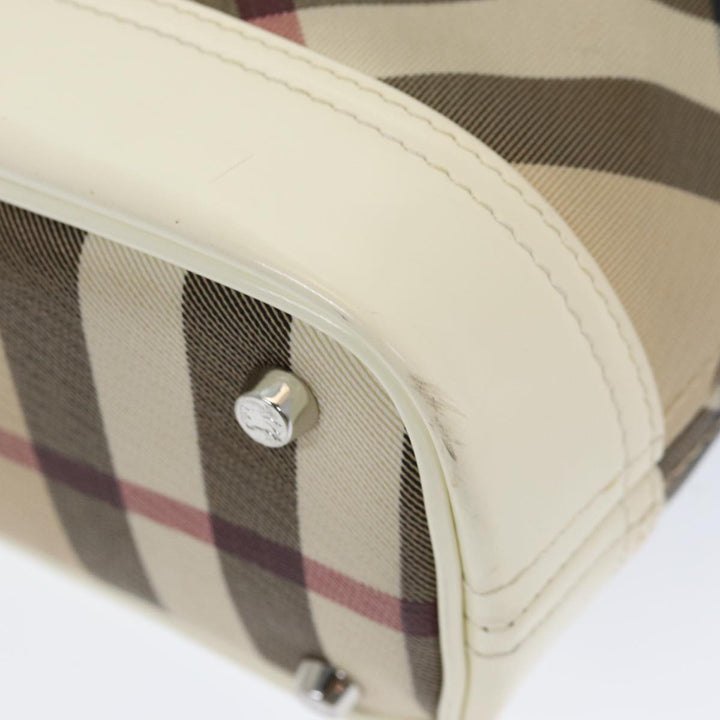 Burberry Nova Check Shoulder Bag PVC Beige Auth mr351