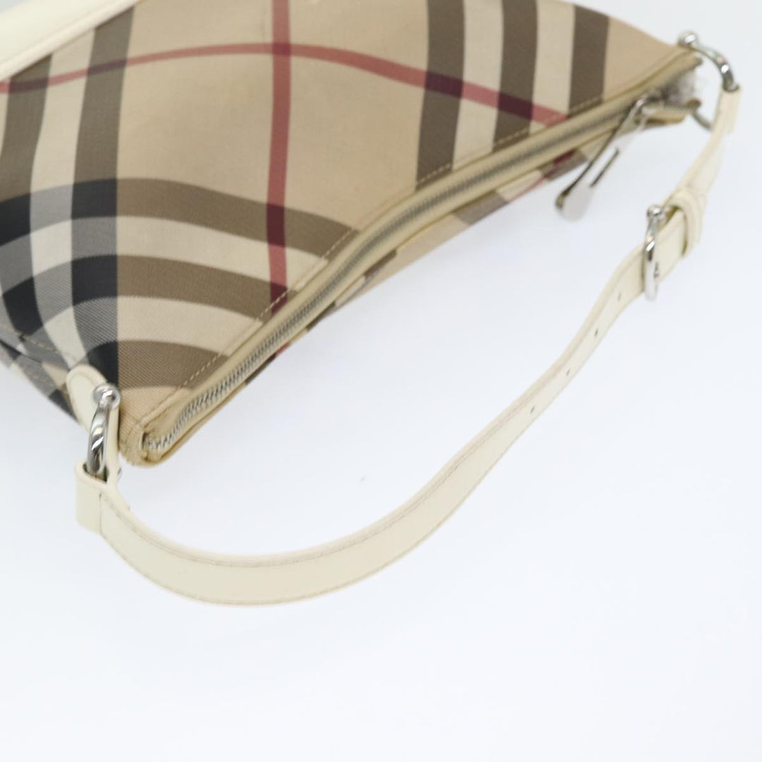 Burberry Nova Check Shoulder Bag PVC Beige Auth mr351