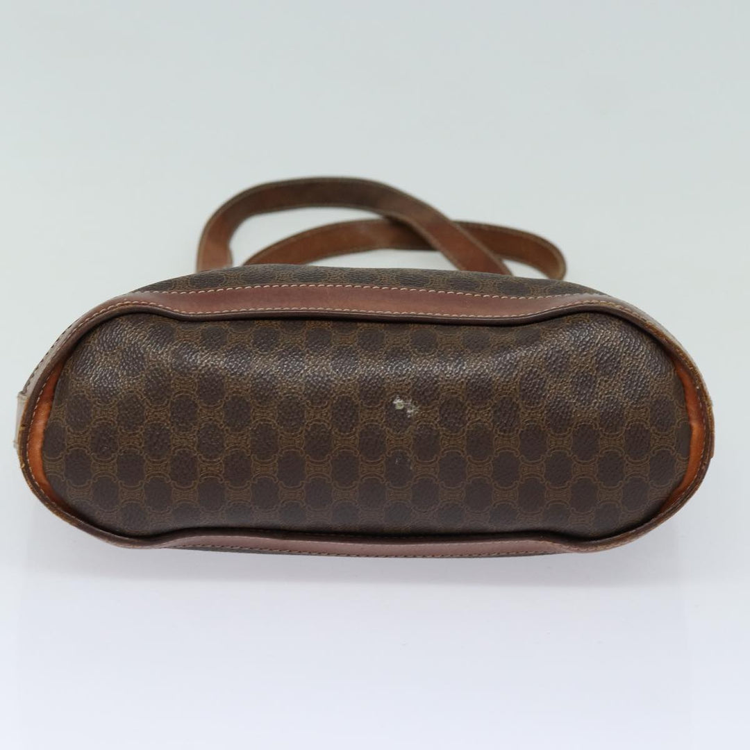 Celine Macadam Canvas Tote Bag PVC Leather Brown Auth mr371