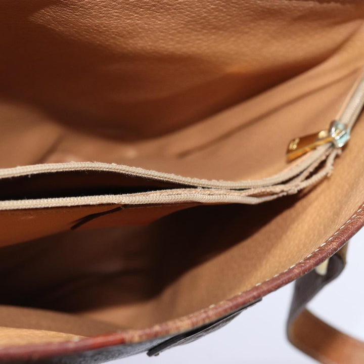 Celine Macadam Canvas Tote Bag PVC Leather Brown Auth mr371
