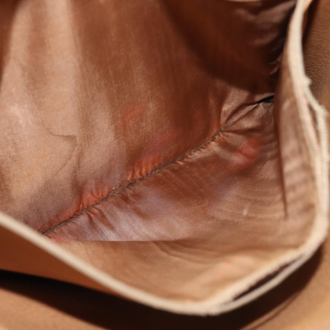 Celine Macadam Canvas Tote Bag PVC Leather Brown Auth mr371