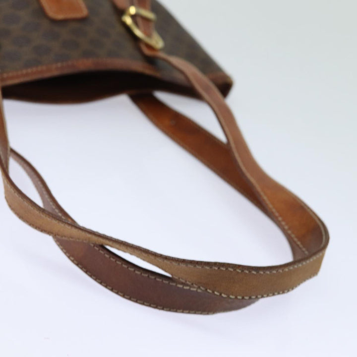 Celine Macadam Canvas Tote Bag PVC Leather Brown Auth mr371
