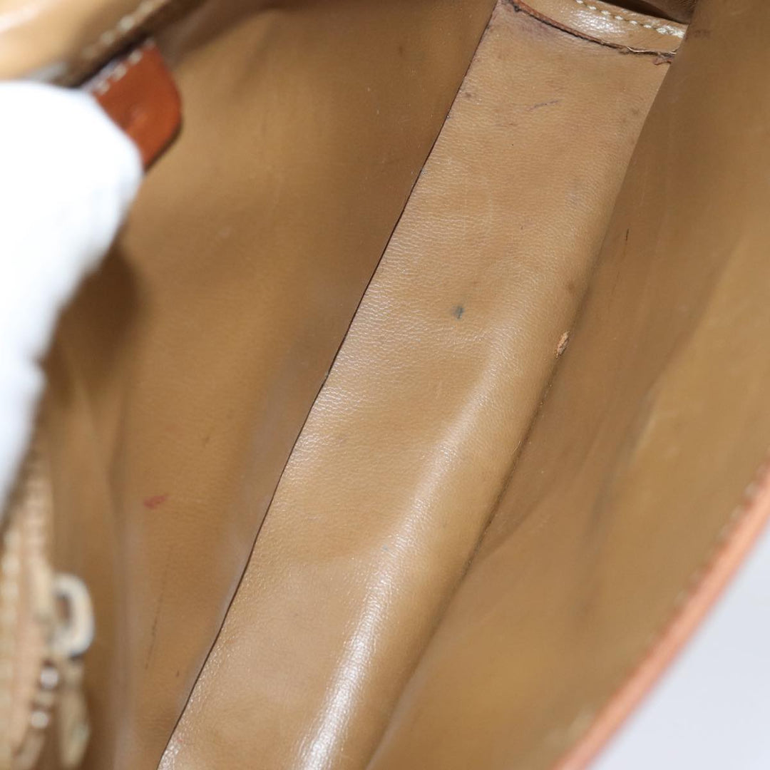 Celine Macadam Canvas Shoulder Bag PVC Leather Brown Auth mr393