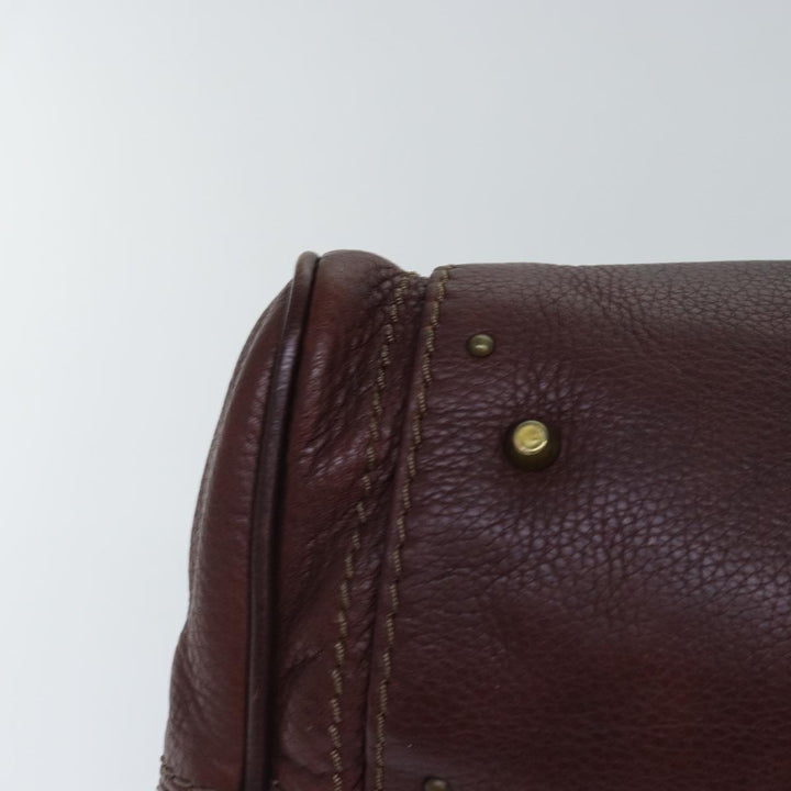 Chloe Paddington Hand Bag Leather Brown Gold Silver mr401