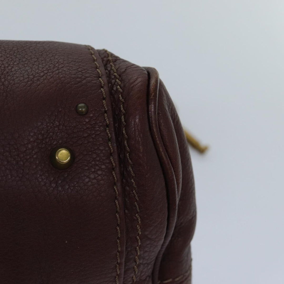 Chloe Paddington Hand Bag Leather Brown Gold Silver mr401