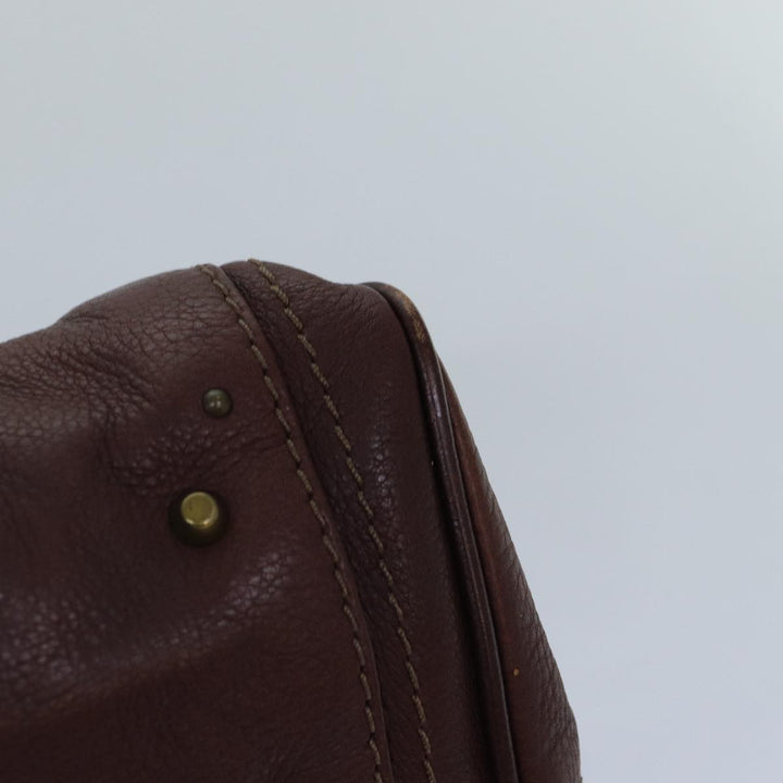 Chloe Paddington Hand Bag Leather Brown Gold Silver mr401