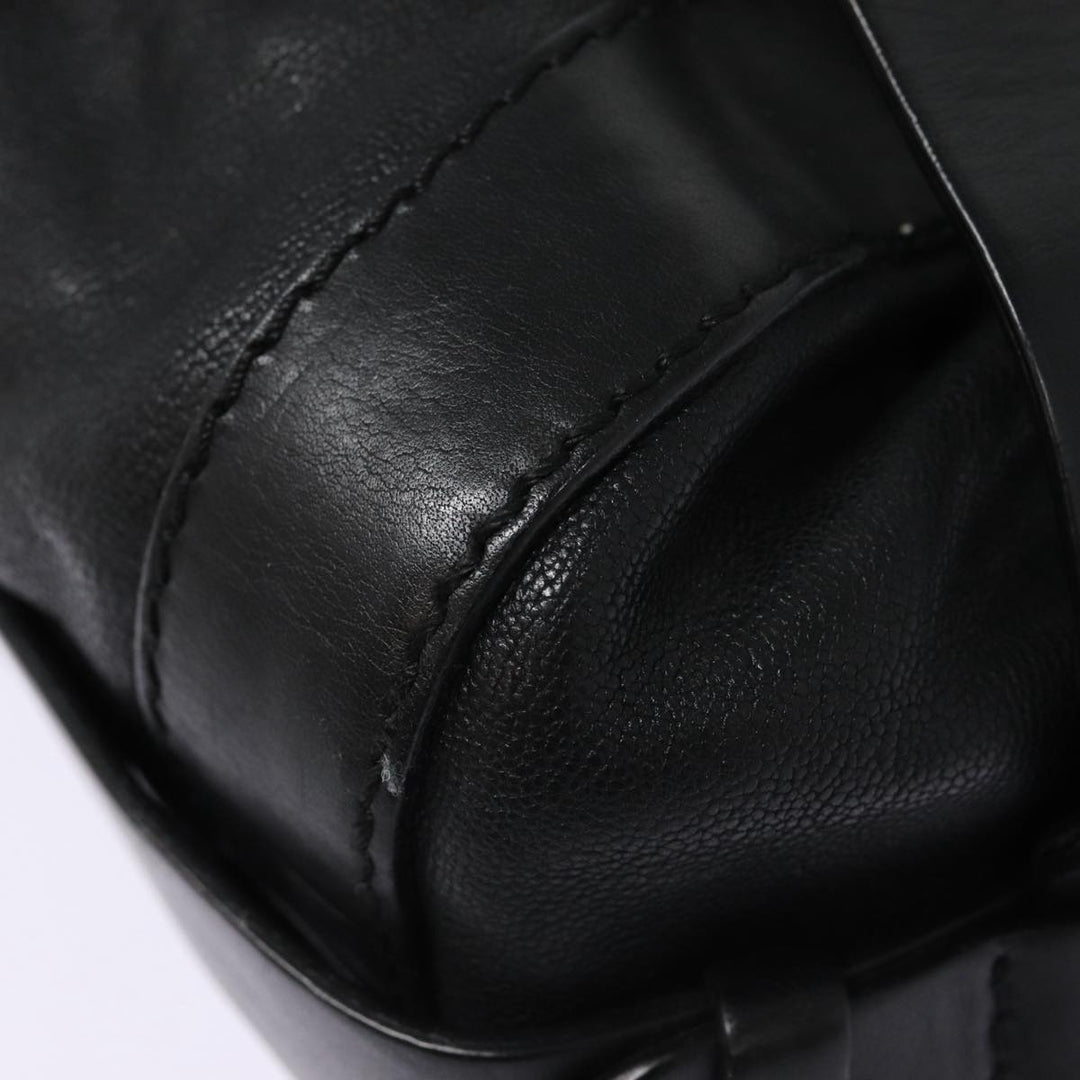 Chloe Kerala Horse Hand Bag Leather Black Gold mr416