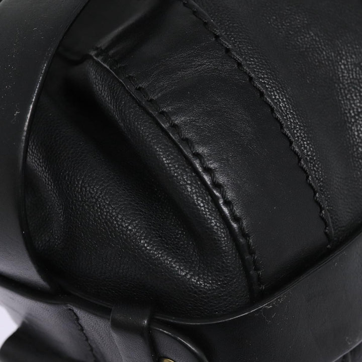 Chloe Kerala Horse Hand Bag Leather Black Gold mr416