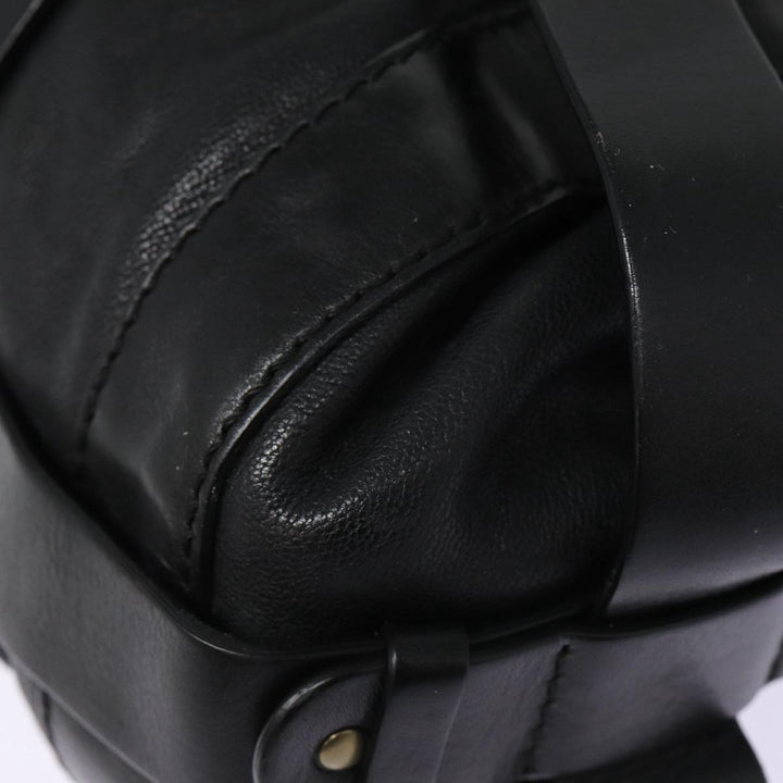 Chloe Kerala Horse Hand Bag Leather Black Gold mr416