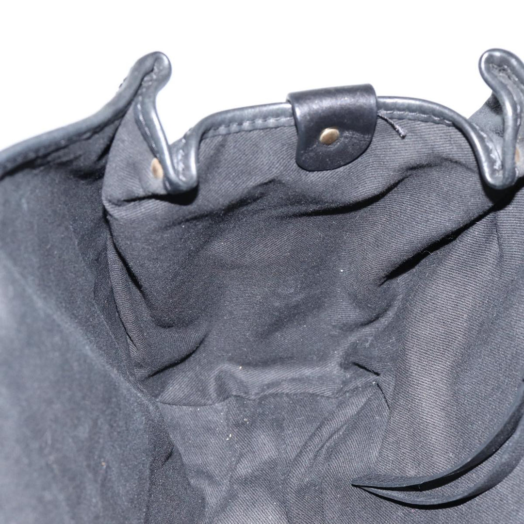 Chloe Kerala Horse Hand Bag Leather Black Gold mr416