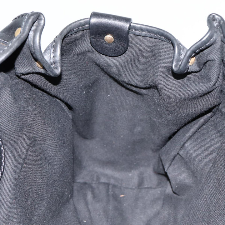 Chloe Kerala Horse Hand Bag Leather Black Gold mr416
