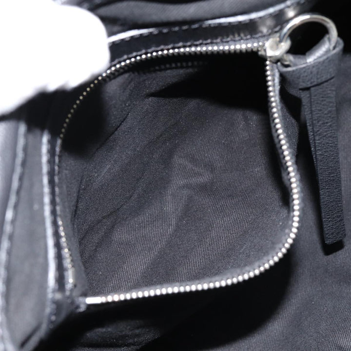 Chloe Kerala Horse Hand Bag Leather Black Gold mr416