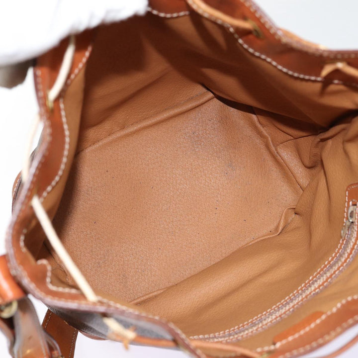 Celine Macadam Canvas Shoulder Bag PVC Leather Brown Gold Auth mr436