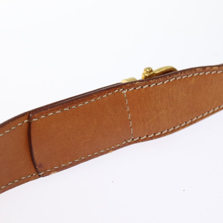 Celine Macadam Canvas Shoulder Bag PVC Leather Brown Gold Auth mr436
