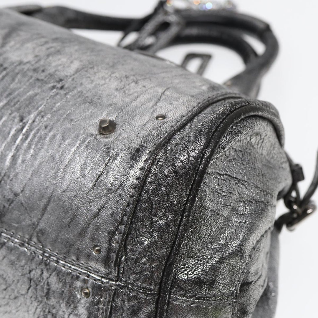 Chloe Paddington Hand Bag Leather Silver mr447