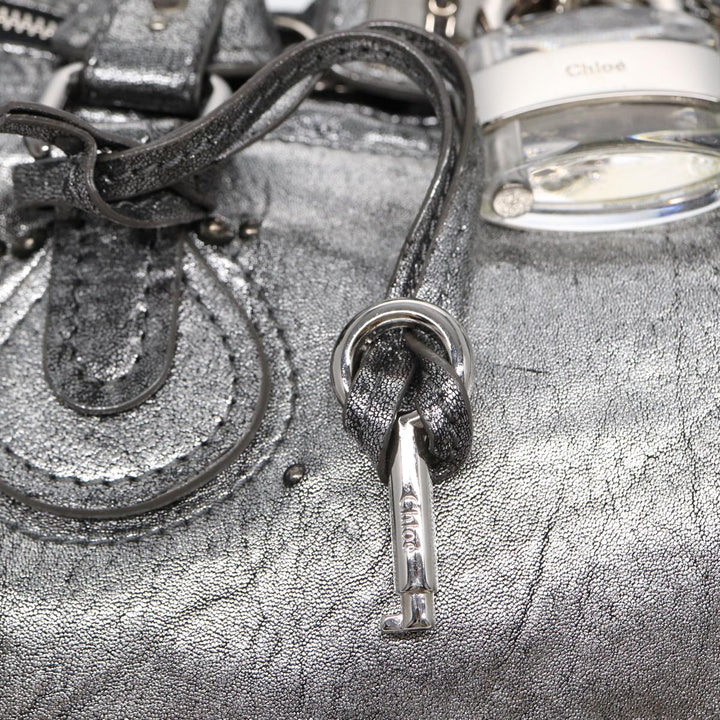 Chloe Paddington Hand Bag Leather Silver mr447