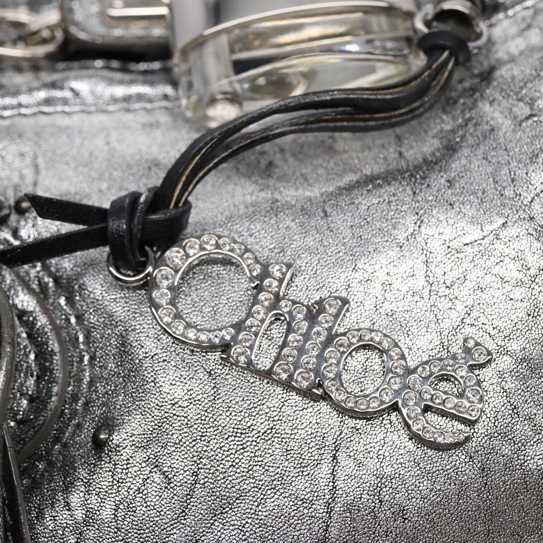 Chloe Paddington Hand Bag Leather Silver mr447