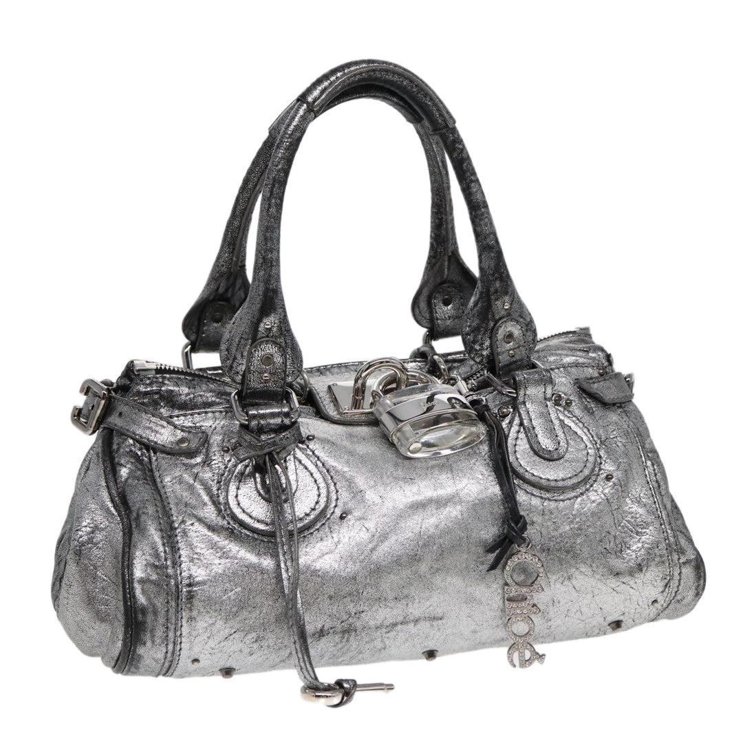 Chloe Paddington Hand Bag Leather Silver mr447
