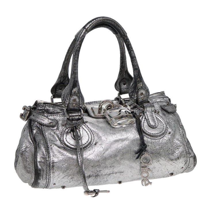 Chloe Paddington Hand Bag Leather Silver mr447