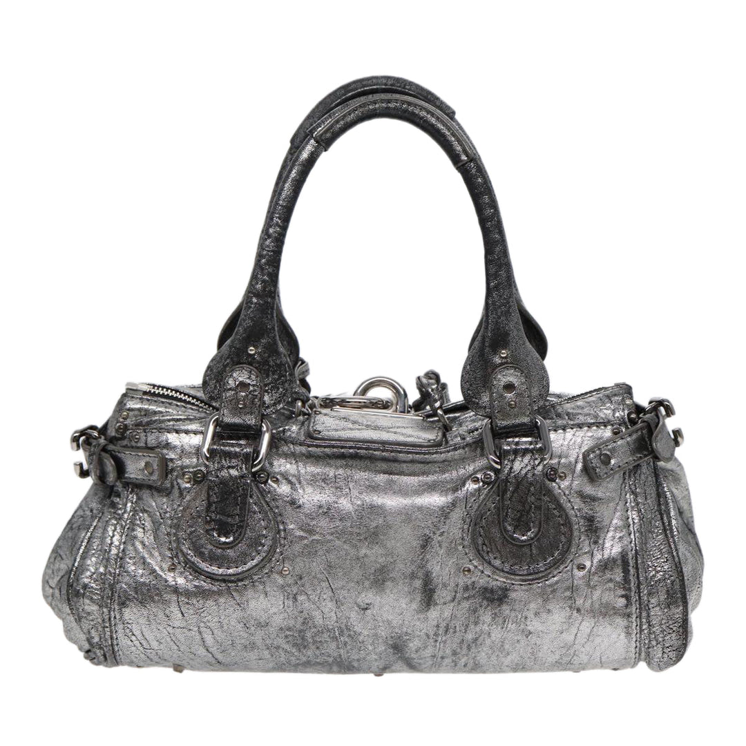 Chloe Paddington Hand Bag Leather Silver mr447