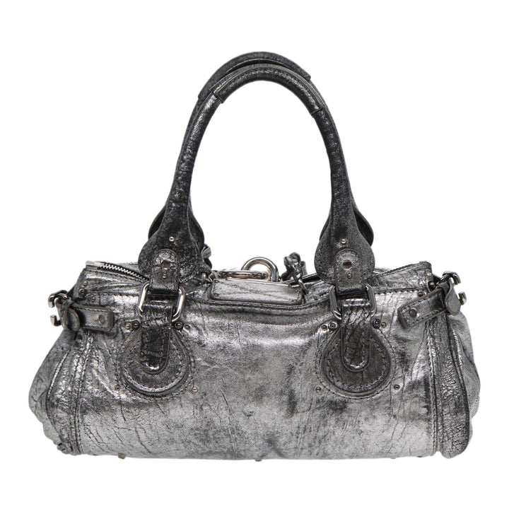 Chloe Paddington Hand Bag Leather Silver mr447