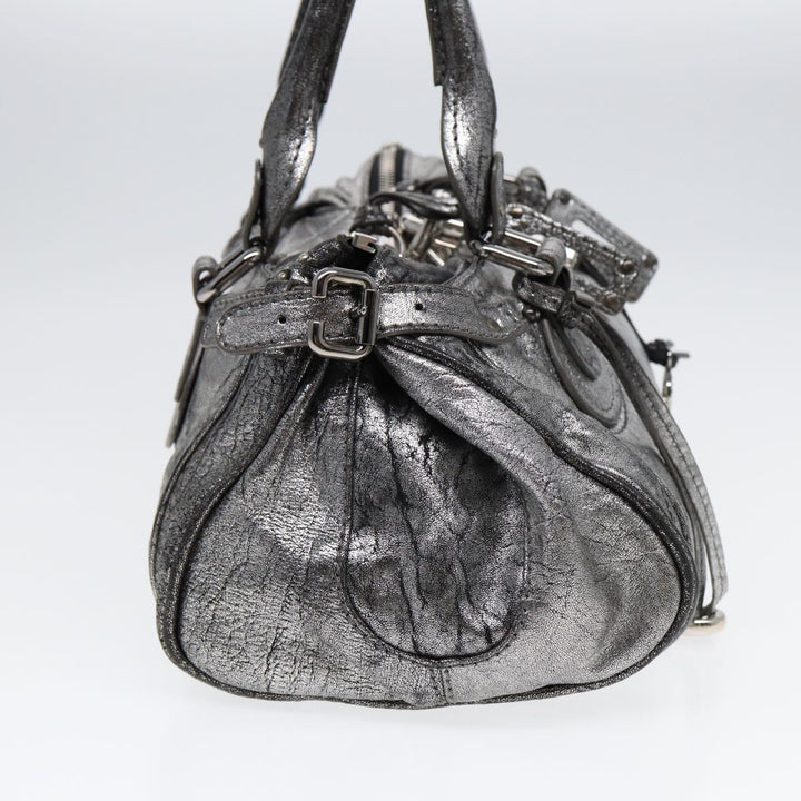 Chloe Paddington Hand Bag Leather Silver mr447