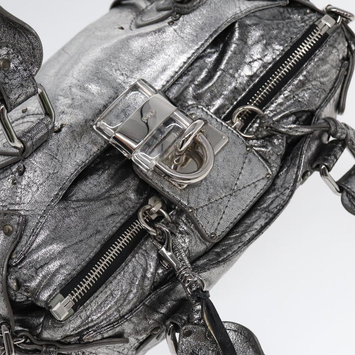 Chloe Paddington Hand Bag Leather Silver mr447