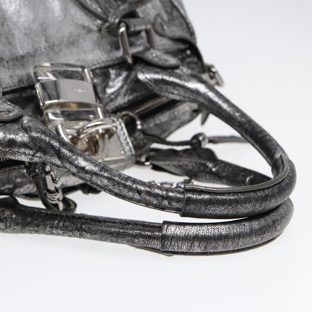 Chloe Paddington Hand Bag Leather Silver mr447