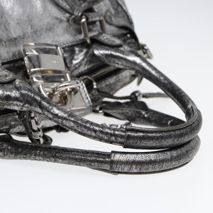 Chloe Paddington Hand Bag Leather Silver mr447
