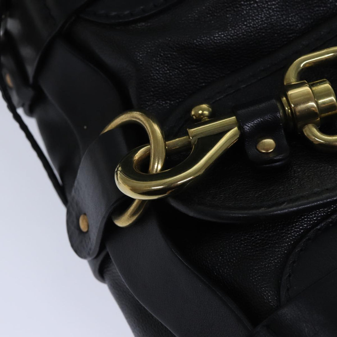 Chloe Kerala Horse Hand Bag Leather Black Gold Silver mr448