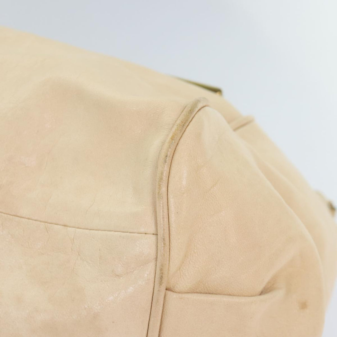 Chloe Etel Hand Bag Leather 2way Beige Gold mr500
