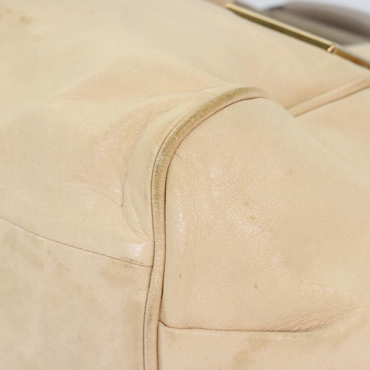 Chloe Etel Hand Bag Leather 2way Beige Gold mr500