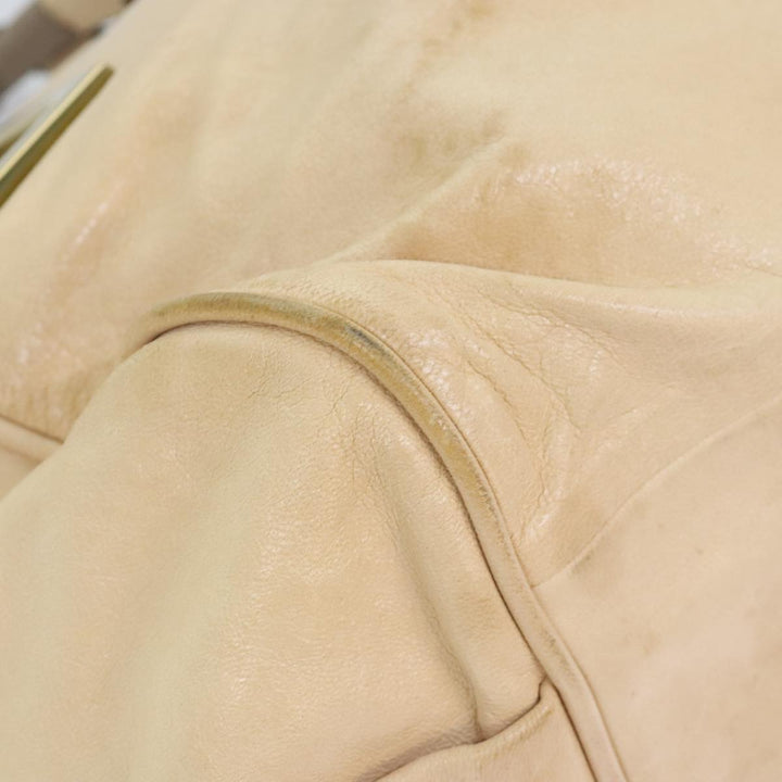 Chloe Etel Hand Bag Leather 2way Beige Gold mr500