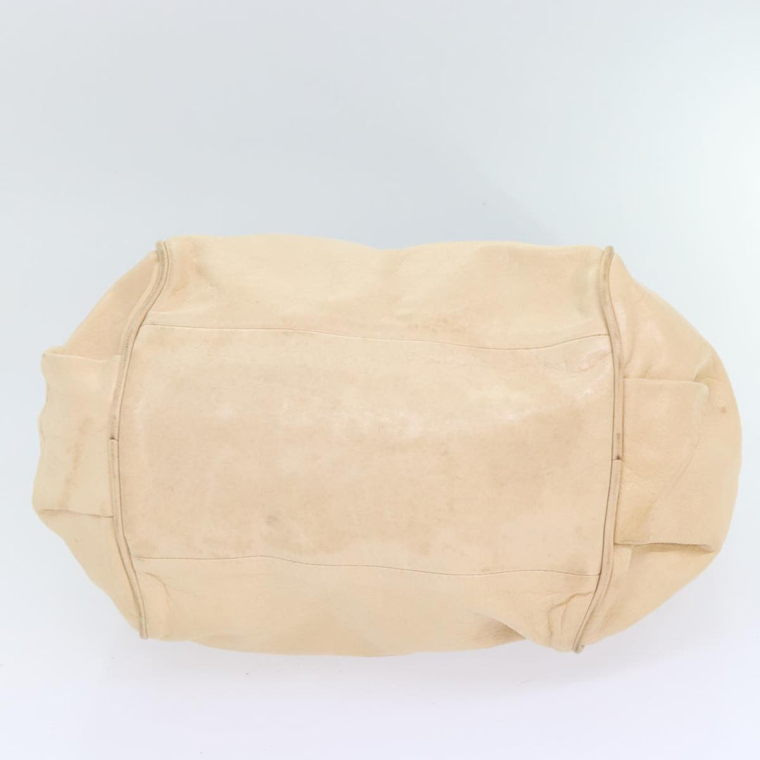 Chloe Etel Hand Bag Leather 2way Beige Gold mr500