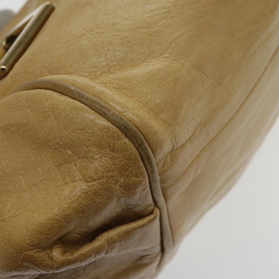 Chloe Etel Shoulder Bag Leather Beige Silver mr503
