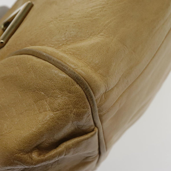 Chloe Etel Shoulder Bag Leather Beige Silver mr503