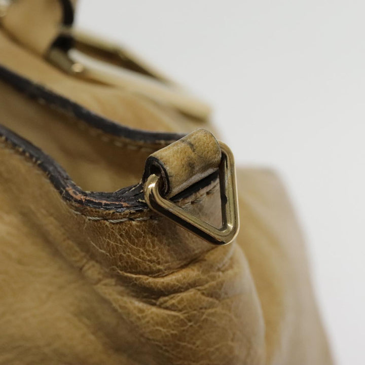 Chloe Etel Shoulder Bag Leather Beige Silver mr503