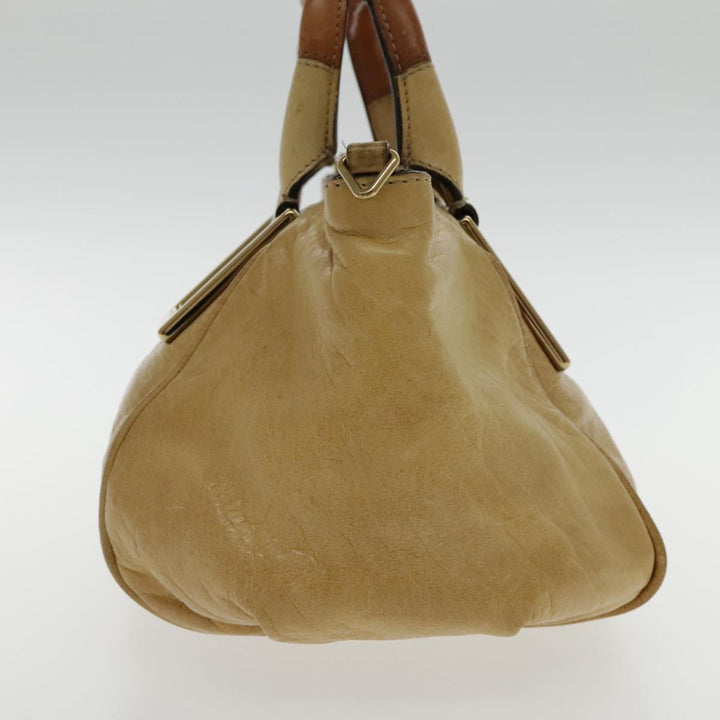Chloe Etel Shoulder Bag Leather Beige Silver mr503