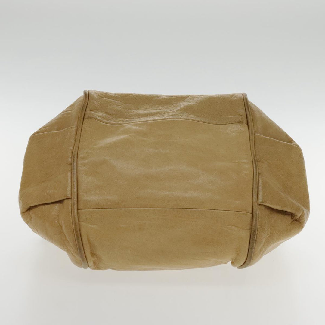 Chloe Etel Shoulder Bag Leather Beige Silver mr503