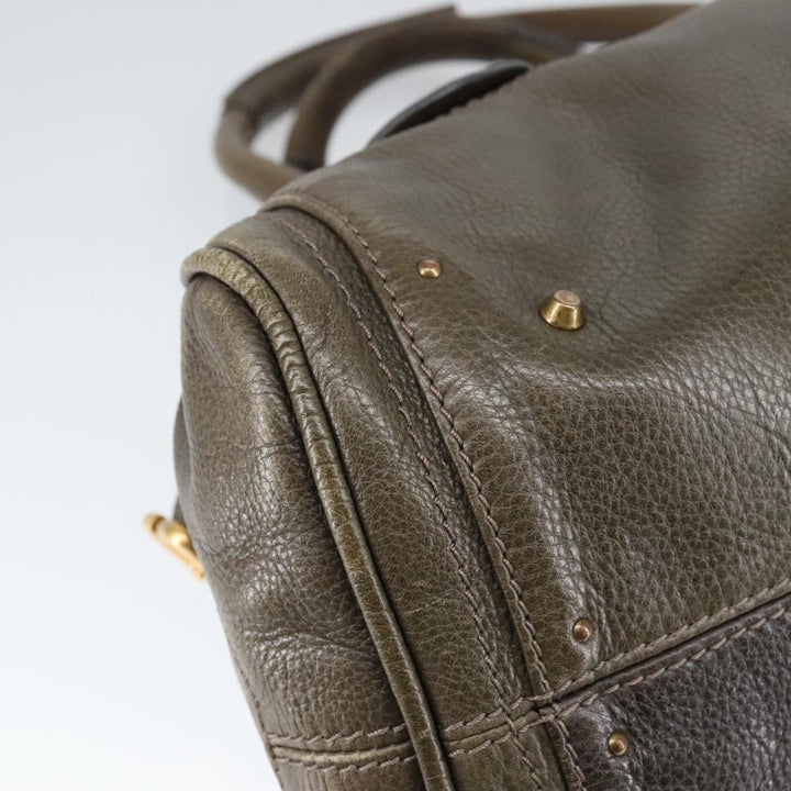 Chloe Paddington Hand Bag Leather Brown Gold Silver mr655