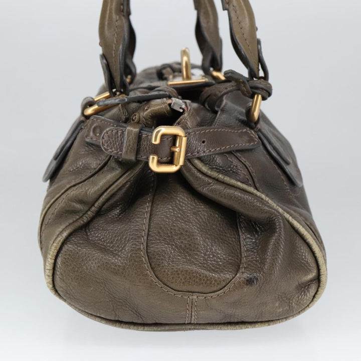 Chloe Paddington Hand Bag Leather Brown Gold Silver mr655