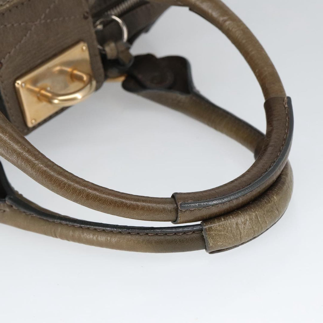 Chloe Paddington Hand Bag Leather Brown Gold Silver mr655