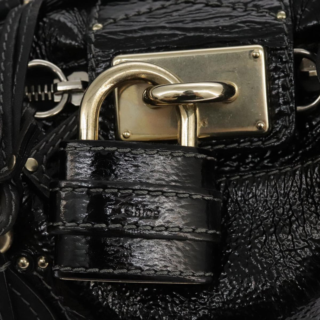 Chloe Paddington Hand Bag Enamel Black mr780