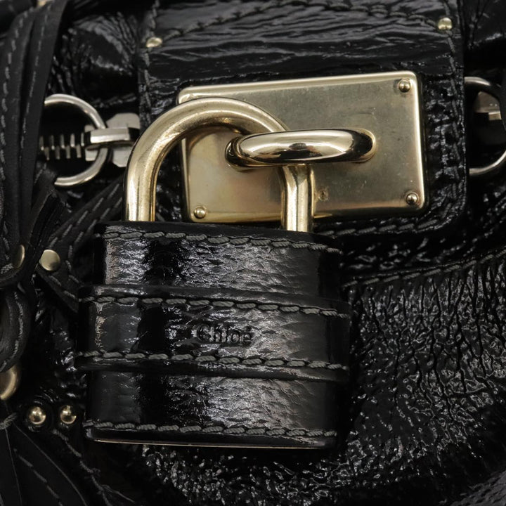 Chloe Paddington Hand Bag Enamel Black mr780