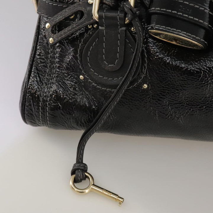 Chloe Paddington Hand Bag Enamel Black mr780